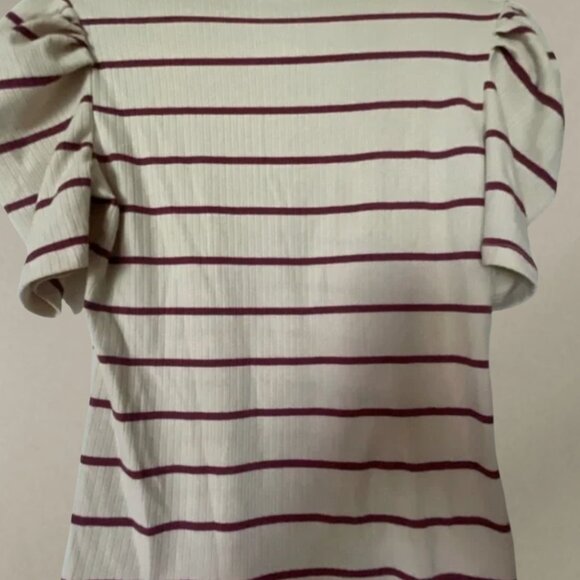 Forever 21 Ribbed Striped Puff Sleeve Tee - Picture 3 of 7